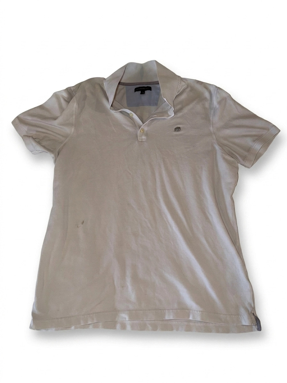 Banana Republic Polo White | Size XL | Small Tonal Logo Embroidered